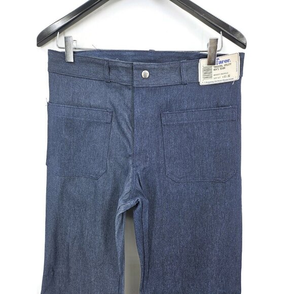 VTG Deadstock Seafarer Denim Utility Trousers Jeans Mens 32x32 Dungarees USA - Picture 3 of 11